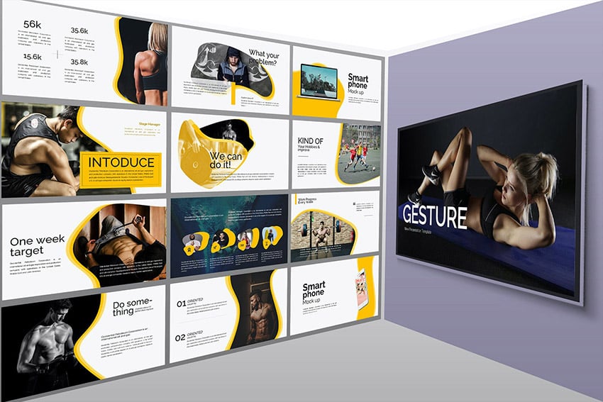  Gesture Sports PowerPoint Präsentations-Vorlage 