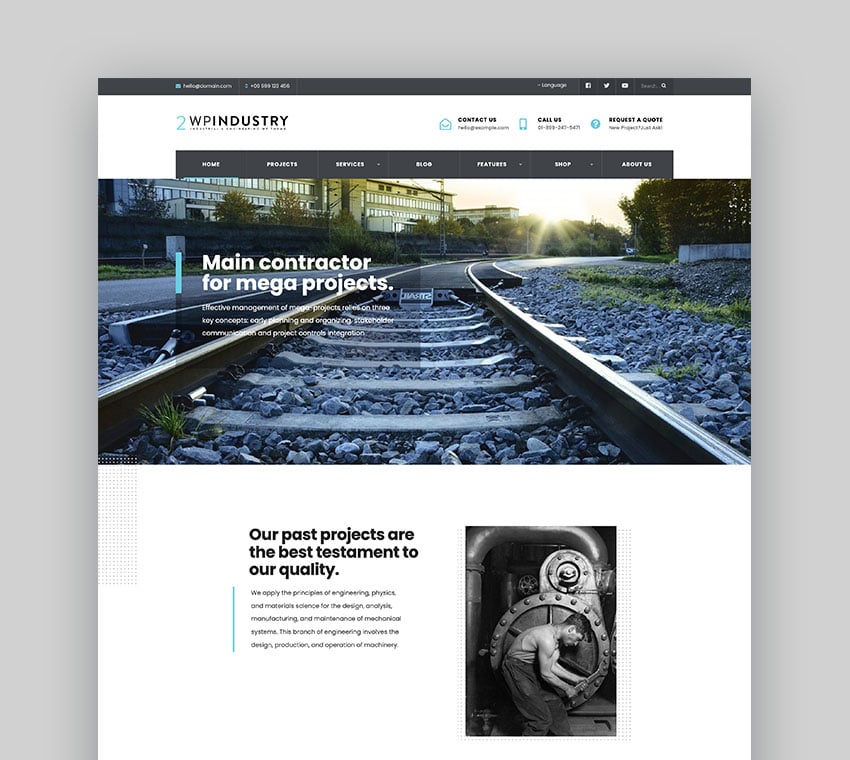 WP Industry: Tema de WordPress industrial y de ingeniería