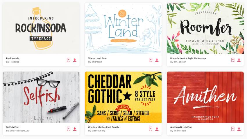 Fuentes para Cricut disponibles en Envato Elements