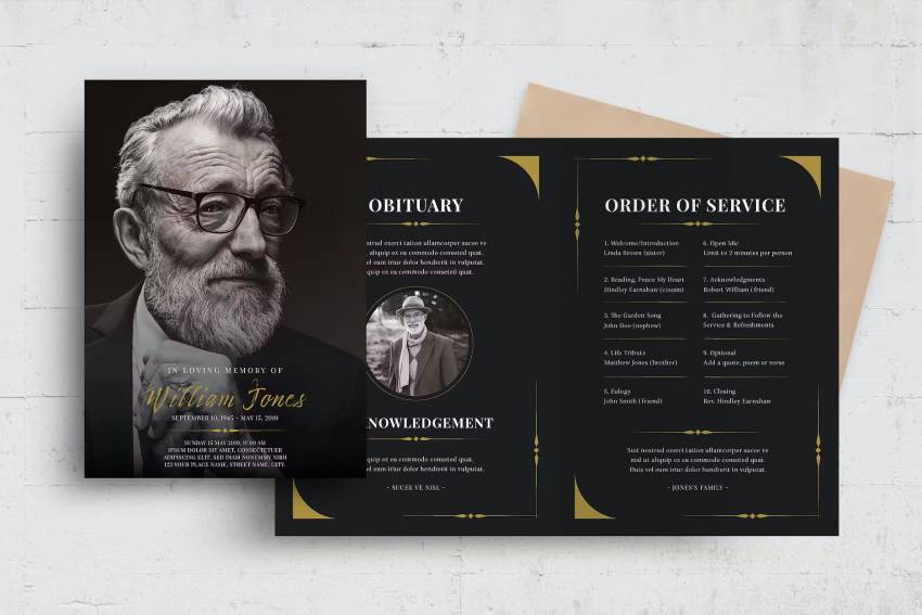 Modern Funeral Program Template