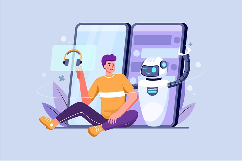 Chat Bot Messenger Illustration Concept