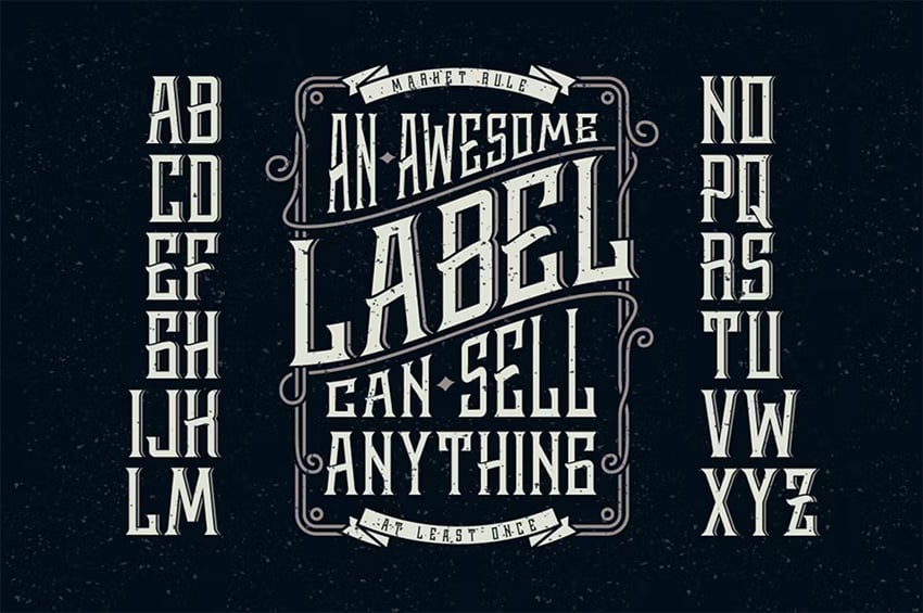 Whiskey label font