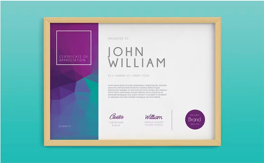 Modern Certificate 03