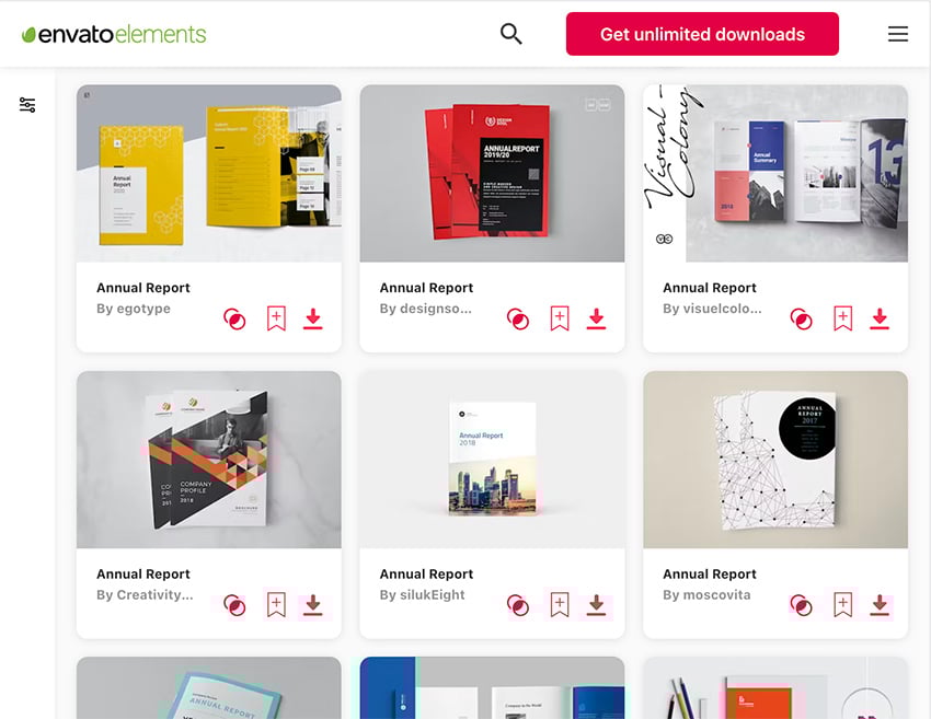 Elements Adobe InDesign annual report templates