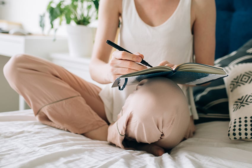 Early morning planning session with a notebook journal