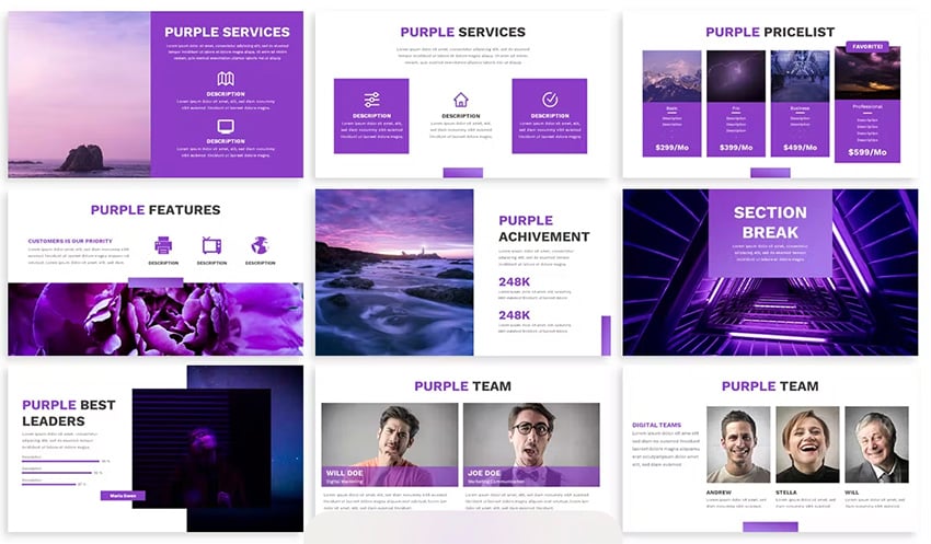 01 Purple Business Google Slide Template
