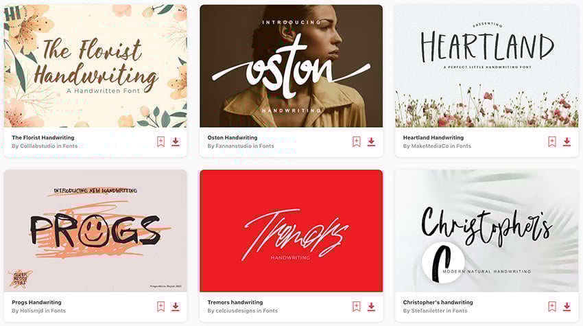 Love Lettering Fonts at Envato Elements