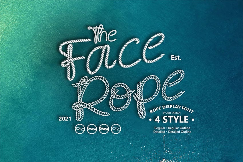 face rope nautical font