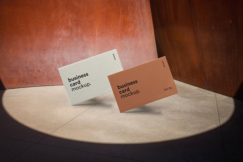 earth tones business card front and back mockup 