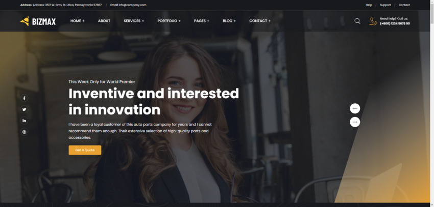 Bizmax is a premium WordPress theme for business owners 