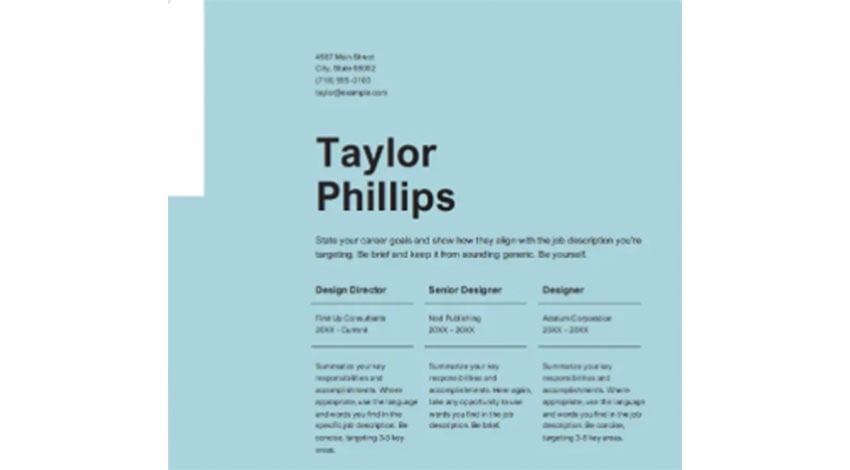Elegant Resume Templates Google Docs