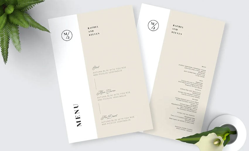 Food Menu for Wedding Invitation