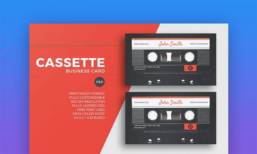 Cassette Business Card Template