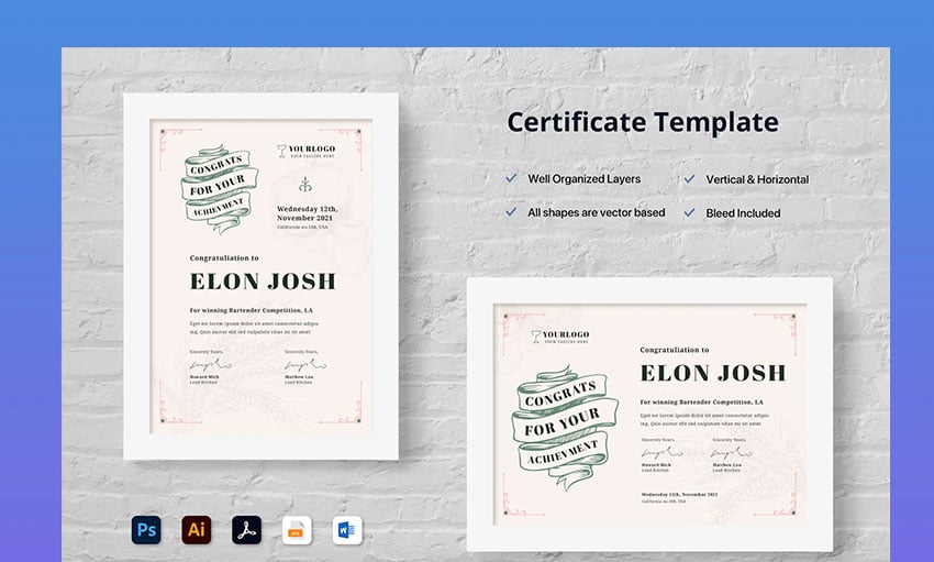 Clean Certificate Template