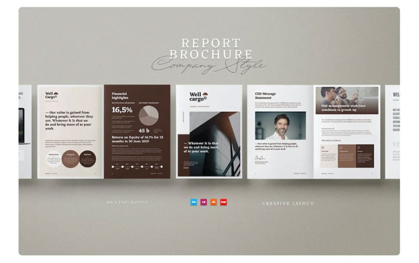 Corporate brochure report template