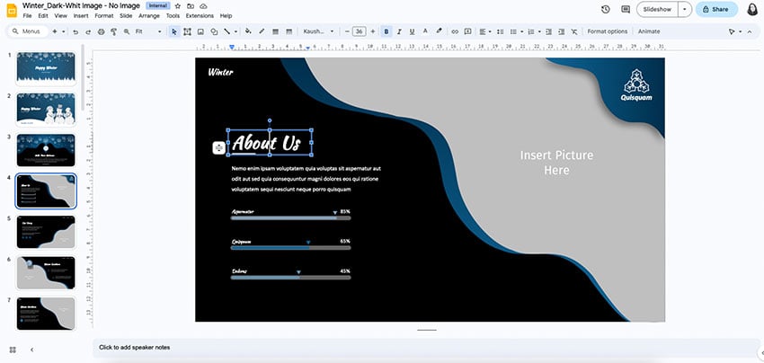 Winter Creative Google Slides Template
