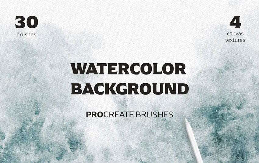 30 Watercolor Brushes for Procreate (BRUSHSET)