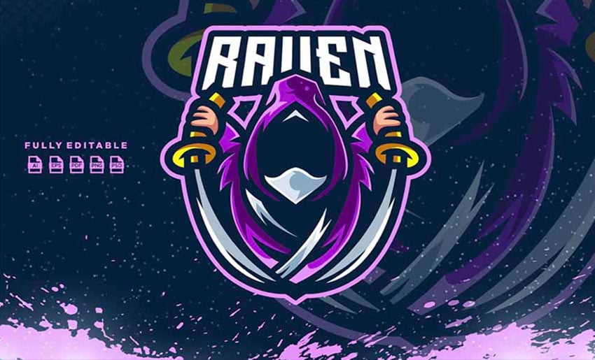 Raven Anonymous Sword Esport Logo