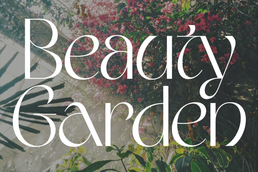 Font trends: Beauty Garden is a modern sans serif.