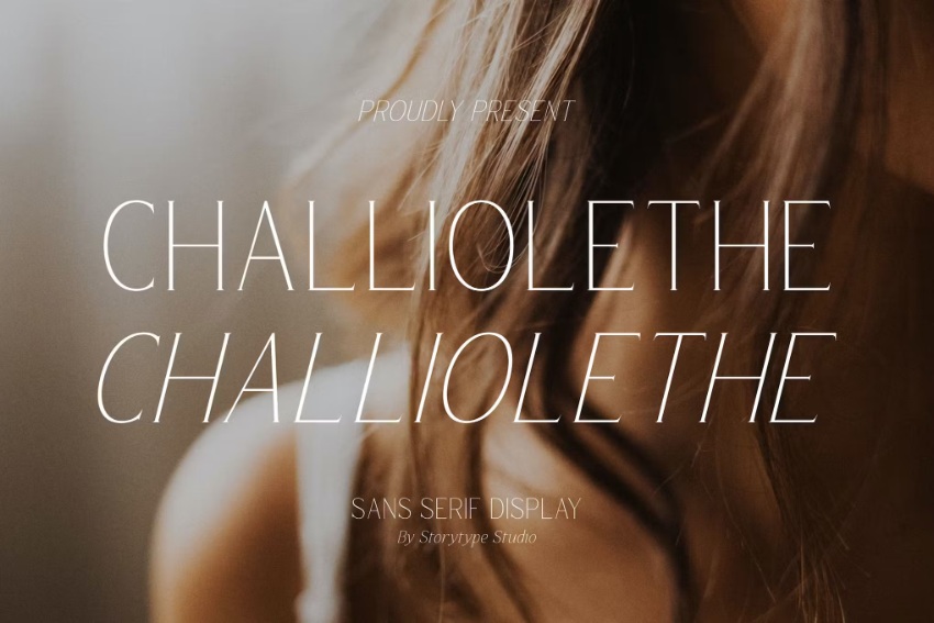 Top typefaces: Challiolethe is a sans serif display font.