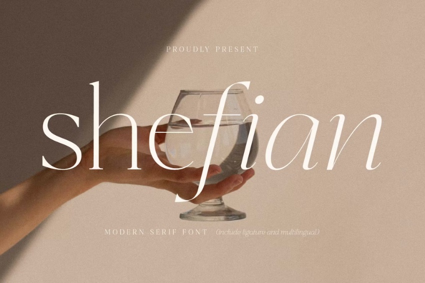 Font trends: Shefian is a modern serif font.