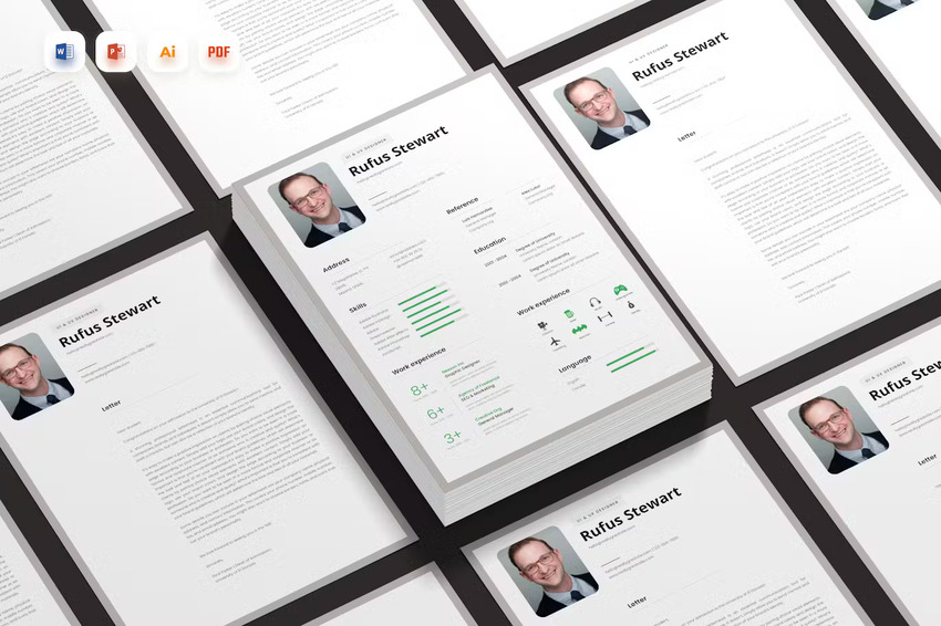 Infographic Resume Template & Cover Letter