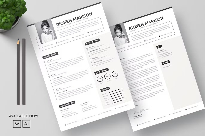 Infographic Resume Template for Word