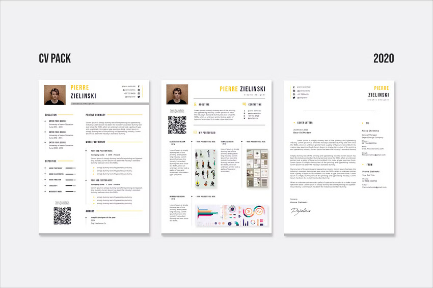 CV Resume Infographic Template - Pack