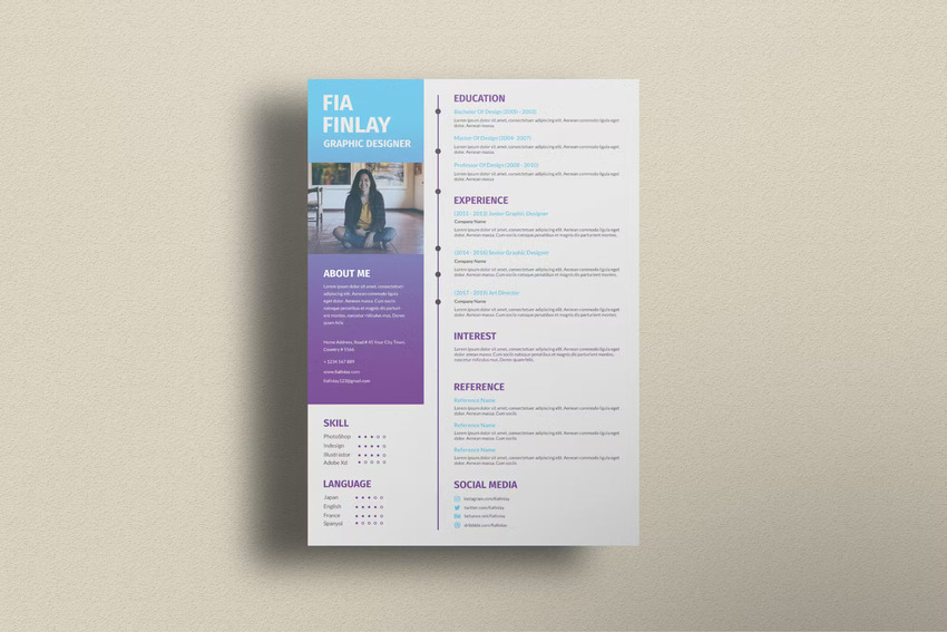 CV Resume Graphic Design Vol. 6