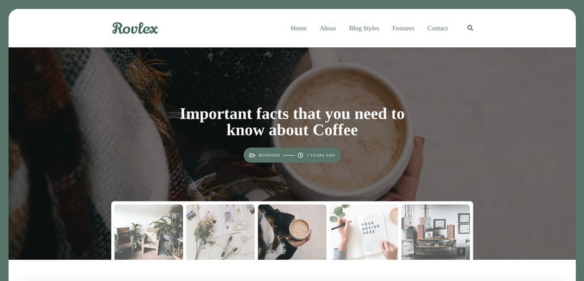 Rovlex is a blog theme for writers