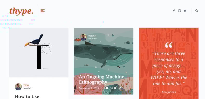 Thype is a personal blog and travel WordPress theme