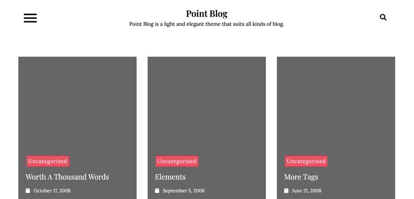 Point Blog is a WordPress free blog theme