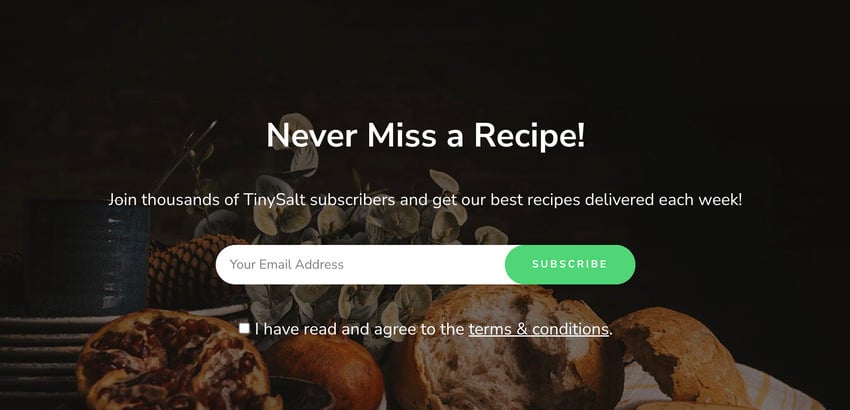 TinySalt is a personal food blog WordPress theme