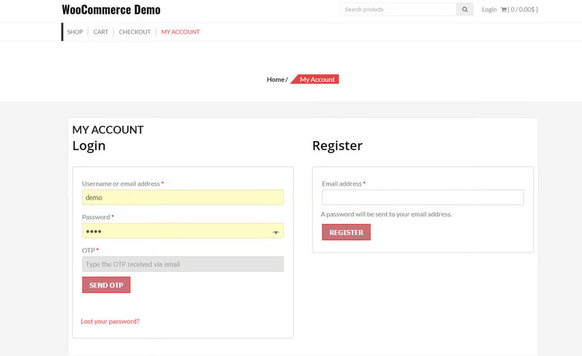 WooCommerce Two Factor Authentication