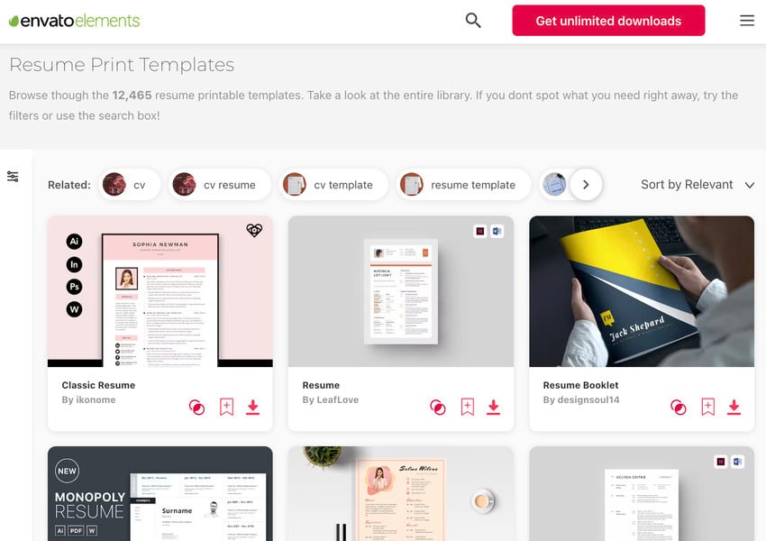 Best Resume Designs on Envato Elements