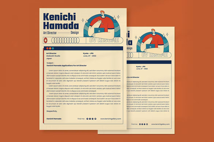 Creative resume with retro look