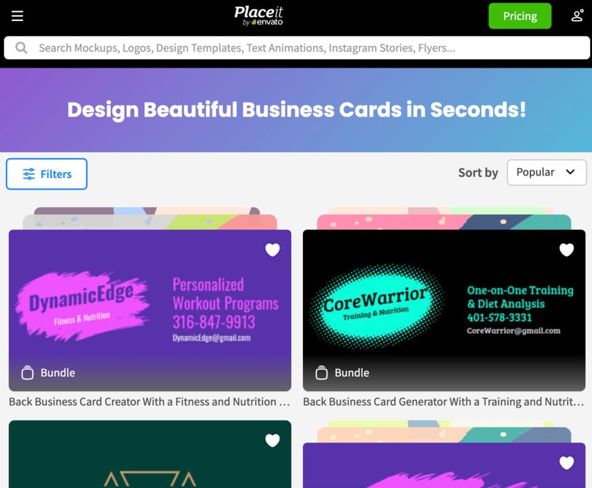 Placeit business cards