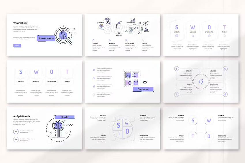 SWOT analysis template PPT