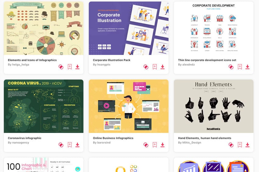 Premium corporate infographics elements from Envato Elements also come in  PNG or Jpeg