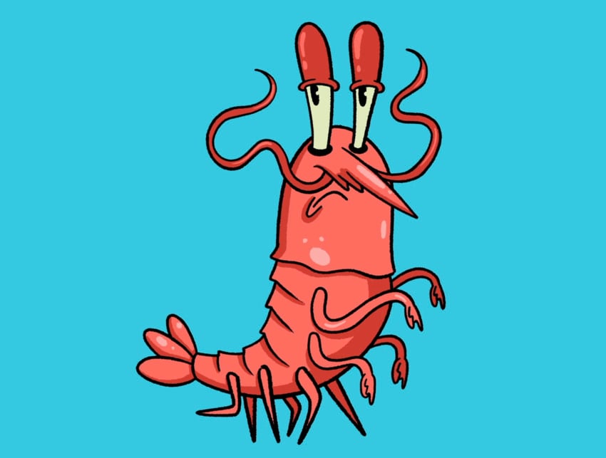 Pet drawing: final drawing of Red the Shrimp.