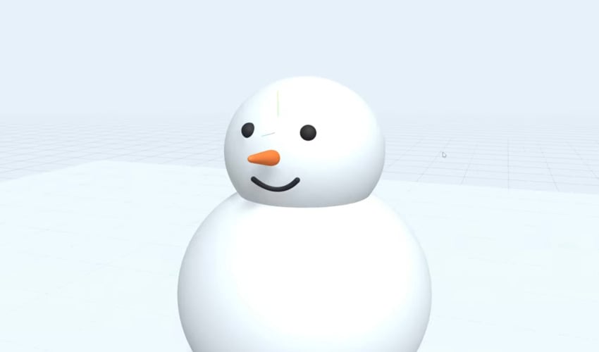 The head of the snowman.