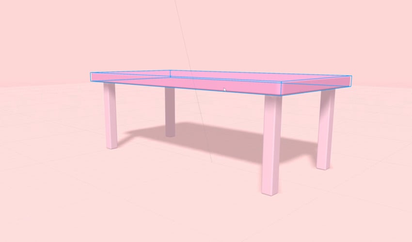 The table with legs.