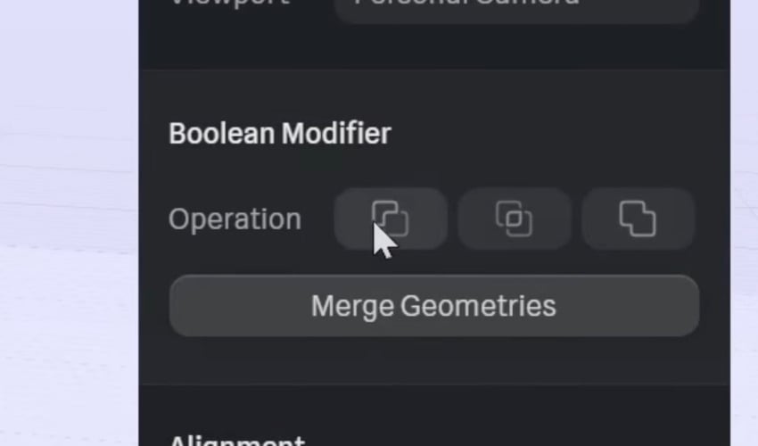 The three options of Boolean operations.