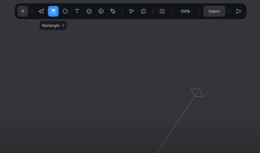 Select the rectangle from the toolbar at the top.