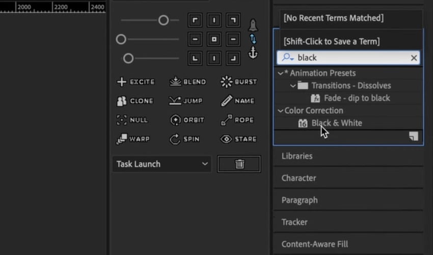 After Effects for designers​: Black & White effect.