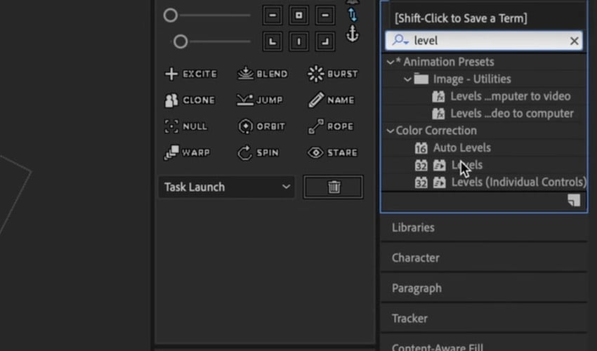 After Effects for designers​: Levels effect.