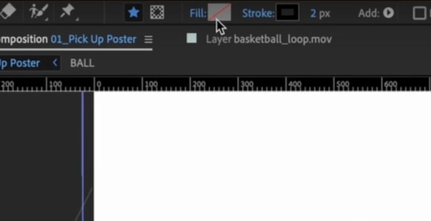 Animated poster in After Effects: Fill settings.