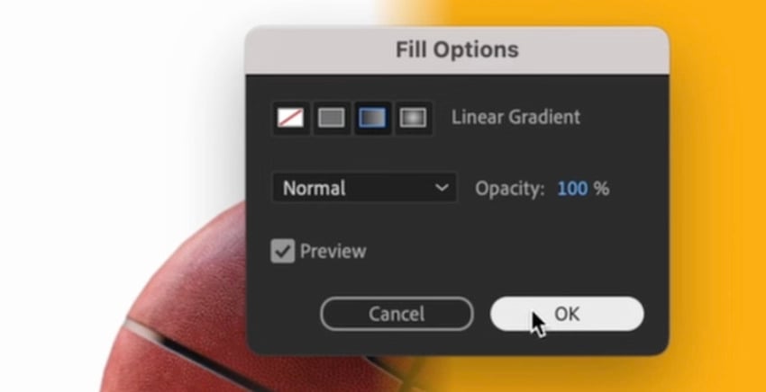 Animated poster in After Effects: Gradient Fill.