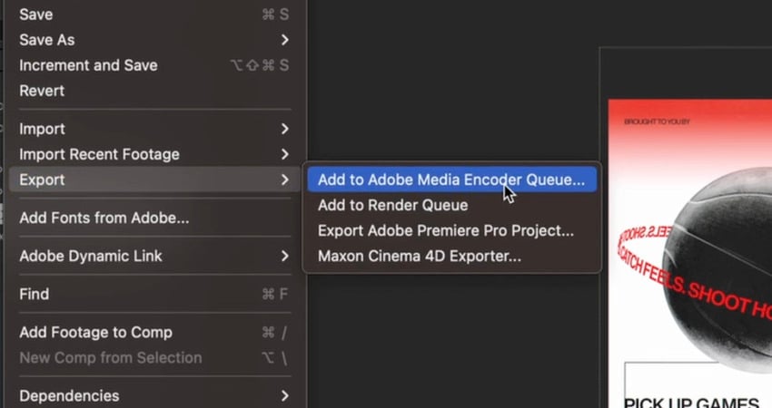 Export your After Effects poster.