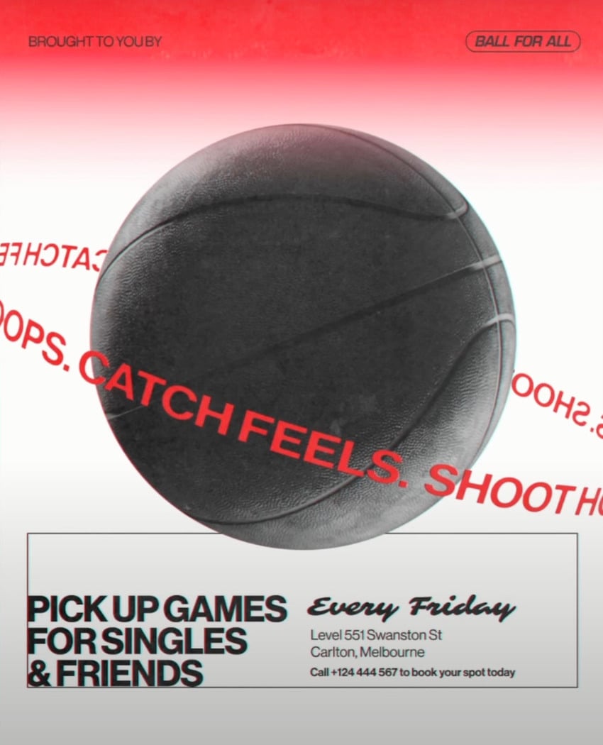 Adobe After Effects tutorial​: Finished basketball poster.